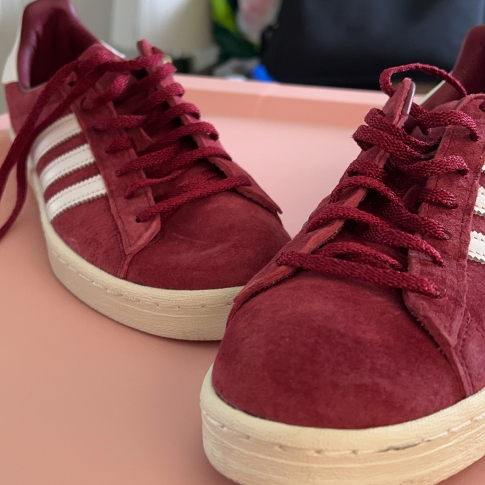 Adidas Burgundy Platform Shoes